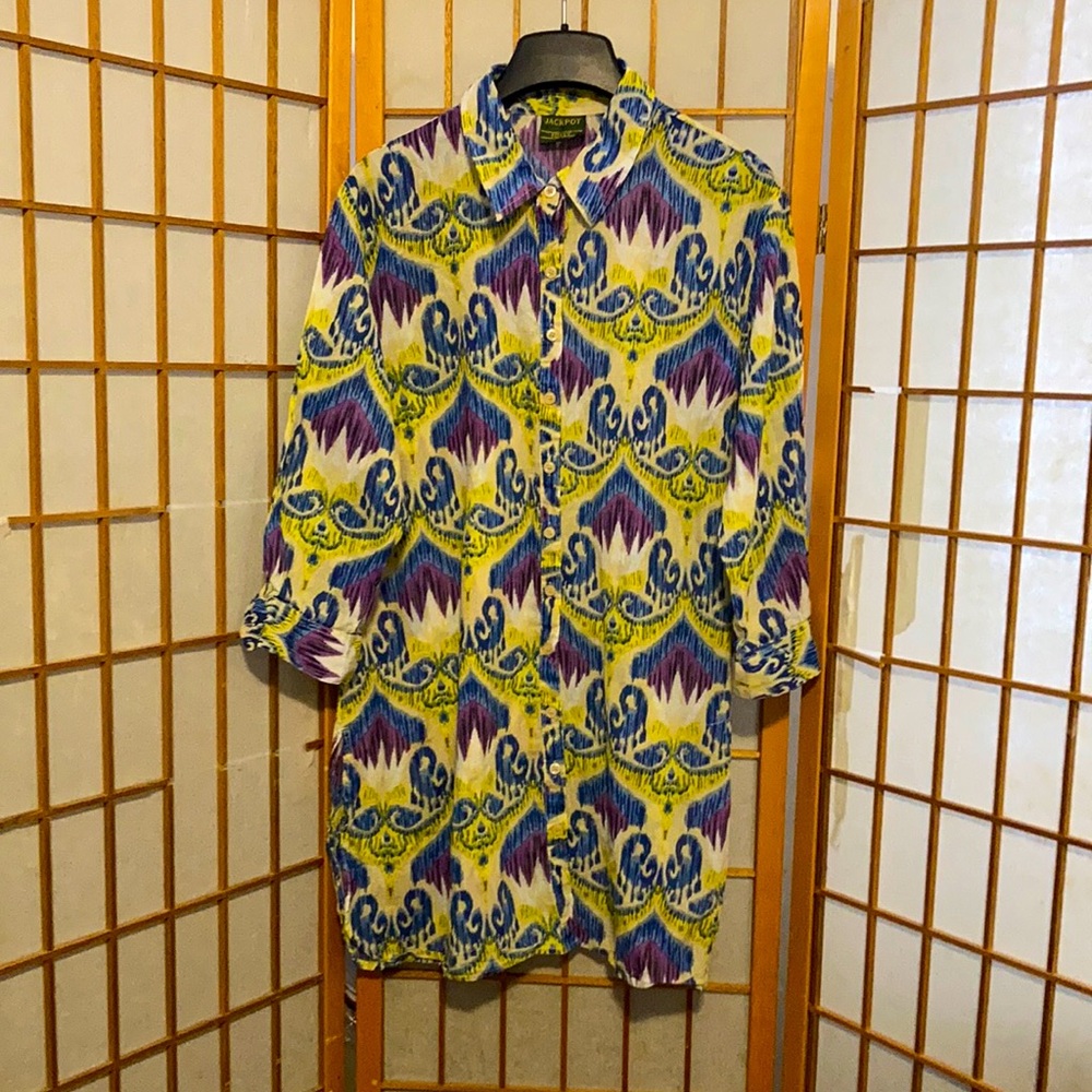 Jackpot dress multicolor design. 100% cotton.